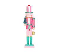 Nutcracker Decor, Wooden Figure with Festive Design, Christmas Ornament for Home, Handcrafted Style, Holiday Display Feature, Seasonal Tool, Celebration Accessory for Table 4.13x3.54x14.96 Inches