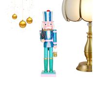 Nutcracker Decor, Wooden Figure with Festive Design, Christmas Ornament for Home, Handcrafted Style, Holiday Display Feature, Seasonal Tool, Celebration Accessory for Table 4.13x3.54x14.96 Inches