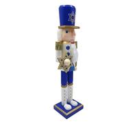 Nutcracker Decorations - Figurine Hanoukka Handcrafted Hanoukka Blanc Blue Soldier Statue Ornement | Traditional Design with Winter Celebration Motif for Living Room Cabinet Tabletop Counter