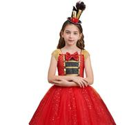 Nutcracker Robe tutu de Noël pour fille avec nœud et bandeau | Tenue de Noël kawaii pour enfants pour cosplay, jeu de rôle, bal masqué, carnaval, fête