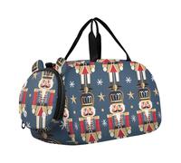 Nutcracker Sac de sport pour fille Motif soldat de dessin animé avec compartiment à chaussures Grande capacité pour garçons et filles