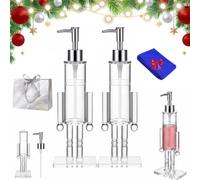 Nutcracker Soap Dispenser Clear - Acrylic Christmas Nutcracker Pump Bottle (2pc)