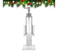 Nutcracker Soap Dispensers, Clear Clear Refillable Reusable Empty Christmas | Nutcracker Figure Counter Soap Dispenser for Bathroom Counter Kitchen Sink Restroom Washroom Hotel Restaurant