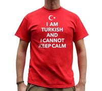 Nutees I Am Turkish and I Cannot Keep Calm T-Shirt pour Hommes (Rouge), Large