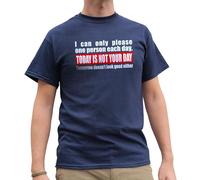 Nutees I Can Only One Person A Day Today is Not Your Day T-Shirt pour Hommes (Marine Bleu), Large