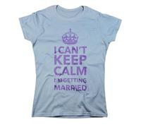 Nutees I Can't Keep Calm I'm Getting Married T-Shirt pour Femmes (Bleu Clair), Large