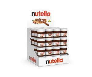 Nutella Ferrero Lot de 32 petits pots à tartiner, au chocolat, en verre, 25 g, fait de crème de nougat aux noisettes
