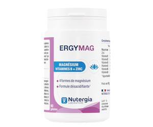 Nutergia - Magnésium, vitamines B et Zinc - Fatigue physique - 4 Sels de magnésium - formule désacidifiante - Complément alimentaire - 90 Gélules - Fabrication Française