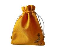 NUTFORD Pochette à cordon de serrage style zen avec perles en bois véritable, impression lotus, doublure étanche à la poudre, convient pour contenir des bijoux, des herbes séchées, des accessoires de