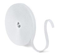 NUTKIT 10mmx10m Attache Cable Scratch Serre Cable,Scratch Serre Cable Bande | Rouleau, Coupable, Attache Cable Reutilisables Nylon, pour Gestion des Câbles, Organisation Domestique et Bureau(Blanc)
