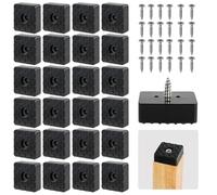 NUTKIT 24Pcs Carré Tampons en Caoutchouc, 30 * 30mm Carrés en Caoutchouc Vissables, Tampons e-n caoutch-ouc Antidérapants avec Vis, tam-pons e-n caoutch-ouc pour Meubles, pour Table, Chaise et Canapé
