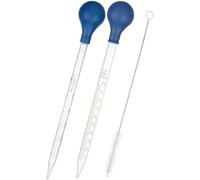 NUTKIT 2PCS Pipettes en Verre Graduées avec Ampoule et Brosses de Nettoyage | 5ml / 10ml Droppers Pipettes, Pipettes de Laboratoire en Verre avec Mesures, pour Laboratoire, Nourriture, Recherche,Médecine