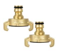 NUTKIT 2PCS Raccord Tuyau d'arrosage Laiton, Raccord Rapide Laiton, Adaptateur Geka Gardena, Adaptateur Tuyau Arrosage Laition, pour l'irrigation du Jardin(Compatible avec Système Gardena et Geka)