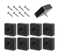 NUTKIT 8Pcs Carré Tampons en Caoutchouc, 30 * 30mm Carrés en Caoutchouc Vissables, Tampons e-n caoutch-ouc Antidérapants avec Vis, tam-pons e-n caoutch-ouc pour Meubles, pour Table, Chaise et Canapé