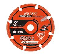 NUTKIT Disque Diamant 76, 1PC Disque Diamant Carrelage, disqu diamant beton, Universels 76mm disque diamant, disque dia-mant 76mm extra fin, pour Métal, Pierre, Porcelaine, Bois, Plastique