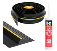 NUTKIT Joint Porte Garage 3M, Joint Caoutchouc Porte De Garage, Seuil d'étanchéité Universel pour Bas De Porte de Garage, DIY, Seuil de Porte d e Garage étanche avec 400ml Colle(H18mm)