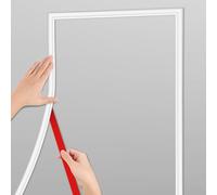 NUTKIT Moulure Adhesive pour Murs, Moulures Décoratives Blanches Autocollantes, Moulures Murales à Décoller et Coller, Moulure Murale Autocollante, pour Bricolage Miroir Porte Armoire(3Mx22MM,Blanc)