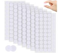 NUTKIT Scratch Autocollant Rond, 400 Pièces 20mm Autocollantes Hook & Loop Pastille Adhesive, Réutilisable, Scratch Autocollant Double Face Rond, pour Papier, Plastique, Verre, Métal(Blanc)