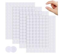 NUTKIT Scratch Autocollant Rond, 432 Pièces 10mm Autocollantes Hook & Loop Pastille Adhesive, Réutilisable, Scratch Autocollant Double Face Rond, pour Papier, Plastique, Verre, Métal(Blanc)