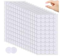 NUTKIT Scratch Autocollant Rond, 800 Pièces 20mm Autocollantes Hook & Loop Pastille Adhesive, Réutilisable, Scratch Autocollant Double Face Rond, pour Papier, Plastique, Verre, Métal(Blanc)