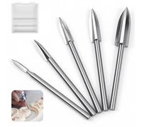 NUTKIT Sculpture sur Bois Jeu De Mèches, 5PCS Jeu De Mèche Bois pour Dremel, Tige d-e 1/8"(3MM), jeu de Mèches de Sculpture sur bois, pour Bricolage, sculpture, Gravure, Ponçage et Perçage