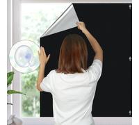 NUTKIT Store Fenêtre de Toit sans Percage, 96x93CM Rideau Occultant Thermiques avec 6 Ventouse, Revêtement Argenté, Protection Solaire, Store Lucarne Opaque, Store pour fenetre de Toit, pour Fenêtre
