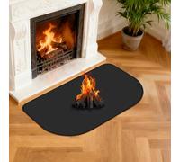 NUTKIT Tapis de Cheminée Ignifuge, 100 x 60 x 0.1CM Tapis de Cheminée Demi-Rond, Tapis Devant cheminée réutilisable, Tapis Ignifuge pour Poêle à Bois, cheminée, Intérieur et Extérieur