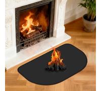 NUTKIT Tapis de Cheminée Ignifuge, 80 x 50 x 0.08CM Tapis de Cheminée Demi-Rond, Tapis Devant cheminée réutilisable, Tapis Ignifuge pour Poêle à Bois, cheminée, Intérieur et Extérieur