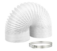 NUTKIT Tube Evacuation Climatiseur Mobile, Tuyau Ventilation en PVC, Ø100 mm, tuyau d'évacuation d'air flexible avec 2 Collier de Serrage inox, pour Climatisation Sèche-Linge Extracteur D'Air(2M)