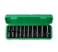 Nutmanel 10 pcs, douille longue 1/2, 6 pans, douille a choc vec boîte de rangement, a épaissi, jeu de clés hexagonales intérieures pour Réparation Auto 8-24mm