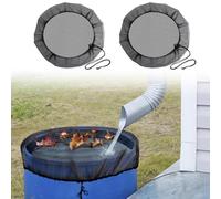 Nutmanel 2PCS Filet pour Citerne de Pluie, Filet de Protection pour Tonneau de Pluie avec Cordon de Serrage, Ø80cm Housse pour Tonneau De Pluie Ronde pour Les Feuilles et Les Petits Animaux