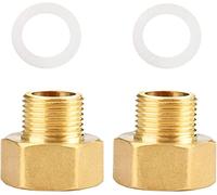 Nutmanel Adaptateur de Gaz, 3/8 vers 1/2 Adaptateur pour Cuisinière à Gaz, Raccord de Tuyauterie en Laiton avec Bague d'étanchéité
