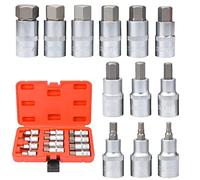 Nutmanel Douille Allen - Lot de 12 Douilles à Choc Hexagonales 1/2" - Adaptateur Interne, Embouts de Tournevis - Coffret de 5mm à 22 mm