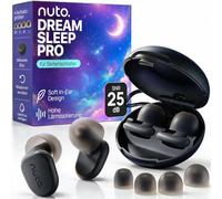 nuto Dreamsleep Pro Bouchons d'oreille pour dormir sur le côté SNR 25 dB | Bouchons d'oreilles réutilisables en silicone avec 4 embouts (XS-L) - Bouchons d'oreille pour ronflement nocturne et bruit