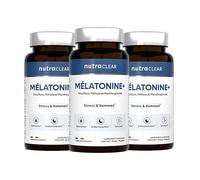 Nutraclear | Cure de 3 mois Mélatonine + (3x60 Gélules) | Sommeil | 1,9mg de mélatonine + Passiflore, mélisse et menthe poivrée