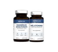 Nutraclear | Pack Sommeil - Magnésium, Mélatonine | Routine du soir : magnésium + mélatonine en formats simples et pratiques