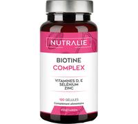 Nutralie Biotine Complex Avec Vitamines D/E/Sélénium/Zinc Cheveux/Peau/Ongles 120 Gélules
