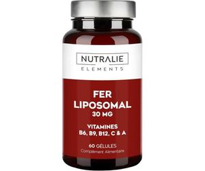 Nutralie Fer Liposomal 30 mg + B6 + B12 Fatigue Et Épuisement 60 Gélules