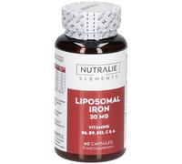 Nutralie Fer Liposomal 30 mg + B6 + B12 Fatigue Et Épuisement 60 Gélules