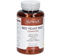 LEVURE DE RIZ ROUGE - Monacoline K 2,9 mg BIO-disponible + 30 mg Q10 + Vitamine C E B3 - Sans Gluten ni Lactose - 90 Gélules Vegetales Nutralie