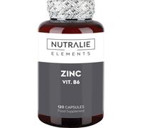 ZINC BIO-disponible - Citrate de Zinc - Anti-Acné - Complement Alimentaire Système immunitaire - Zinc Citrate et Vitamine B6-120 Gélules Vegetales - NUTRALIE