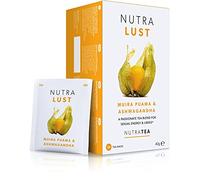 NutraTea Lot de 3 sachets de thé enveloppés NutraTea, Muira Puama et Ginseng - Aide à améliorer la passion et l'endurance - Contient de l'ashwagandha, du Muira Puama et du ginseng