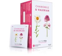 NutraTea - Tisane de camomille et de valériane | Thé à la racine de valériane - Thé au coucher | Thé de nuit - 20 Sachets de thé enveloppés - Tisane