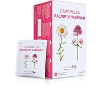 NutraTea - Tisane de camomille et de valériane | Thé à la racine de valériane pour le sommeil et le coucher - Tisane nuit relaxante - 40 sachets enveloppés individuellement - (2 paquets)