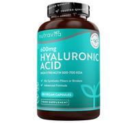Nutravita Acide Hyaluronique Pur 600 mg - 90 Capsules Véganes - 3 Mois