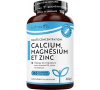 Nutravita Calcium, Magnésium, Zinc et Vitamine D3-365 Comprimés | Supplément de Haute Résistance - Végétariens - Offre de 6 mois - Fabriqué au Royaume-Uni