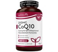Nutravita Coenzyme Q10 200 mg - 120 Capsules Véganes - 4 Mois