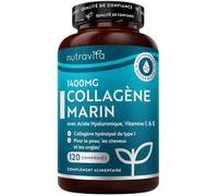 Nutravita Collagene Marin et Acide Hyaluronique 1400mg - 120 Comprimés