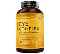 Nutravita Complément santé pour les yeux - contient de la lutéine, zéaxanthine, du zinc, de l'extrait de myrtille et de la vitamine A et B12 - maintien d’une bonne vision - 90 gélules