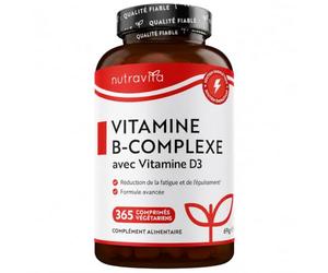 Nutravita Complexe Vitamine B Extra Fort avec Vitamine D - 365 Comprimés